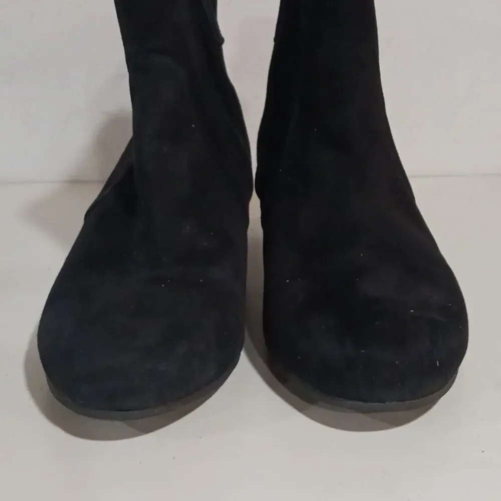 Eileen Fisher Prim Black Tumbled Nubuck Leather Booties Womans 7.5